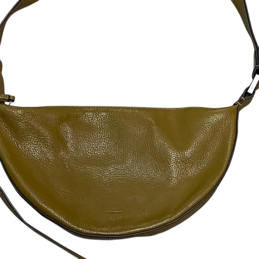 Allsaints Half Moon Leather Crossbody in Bronze Green with Silver Hardware - Picture 5 of 12